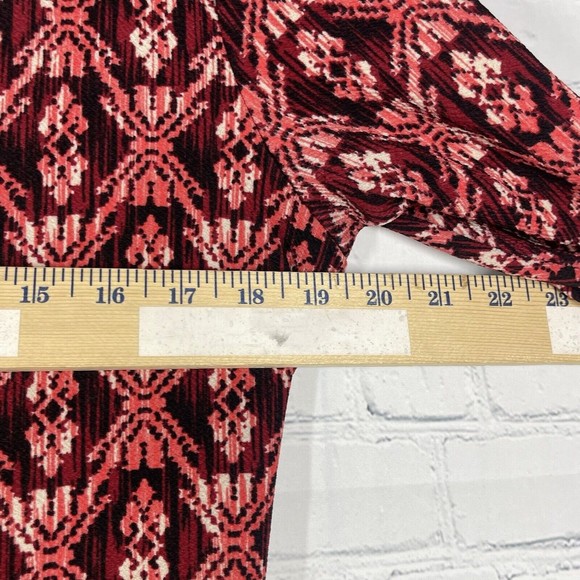 LuLaRoe Dress Dress XL Fit Flare Artsy Munroe Pink Red Skater Stretch - Picture 3 of 13